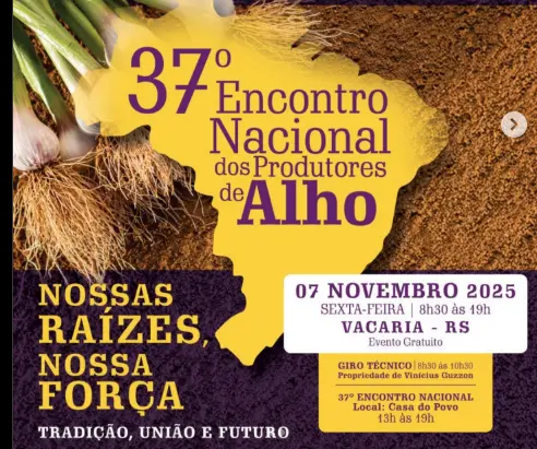 Poster do Encontro Nacional dos Produtores de Alho 2025