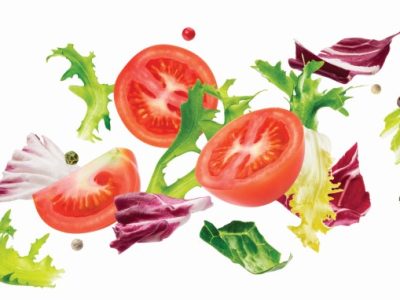 Falling,Salad,Of,Leaves,With,Rucola,,Lettuce,,Radicchio,,Romano,Green