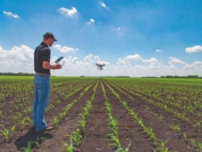 Pulverização com drones e aviões