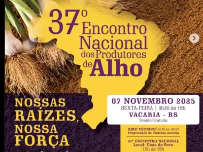 Poster do Encontro Nacional dos Produtores de Alho 2025