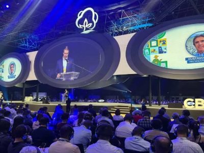 Gustavo Piccoli, presidente da Abrapa, discursa durante a abertura do 15º Congresso Brasileiro do Algodão, em Belo Horizonte (MG)