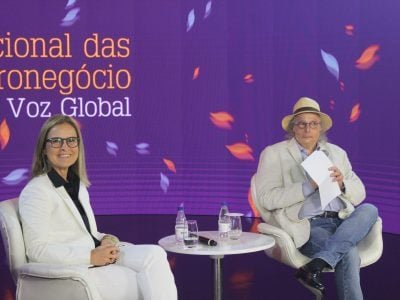 A presidente da Sociedade Rural Brasileira, Teka Vendramini e o jornalista e escritor, José Luiz Tejon
Divulgação CNMA