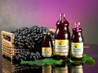 Primeiro suco de uva 100% integral produzido na Bahia, mais especificamente no município de Casa Nova o GrandValle é um dos novos produtos da região apresentados na 25ª Feira Nacional da Agricultura Irrigada (FENAGRI) - Crédito Divulgação