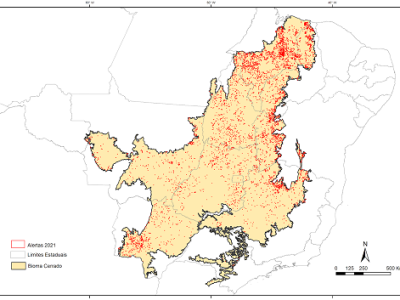 Mapa-do-bioma-Cerrado-com-os-alertas-de-area-desmatada-registrados-em-2021