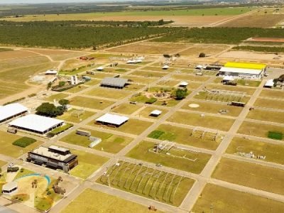 Montagem dos estandes na Bahia Farm Show 2025, expectativa de mais de 100 mil visitantes
