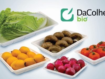 Embalagens DaColheita e DaColheita Bio expostas no estande da Termotécnica na Hortitec 2025