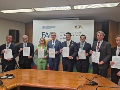 O documento foi assinado no Itamaraty por representantes da Embrapa e do Equador
/ Photo: Maria Clara Guaraldo