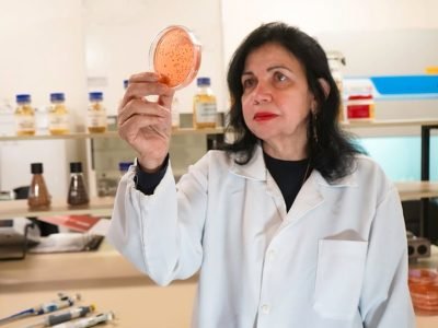 Mariangela Hungria no laboratório