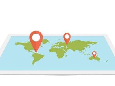 mapa mundi com pontos